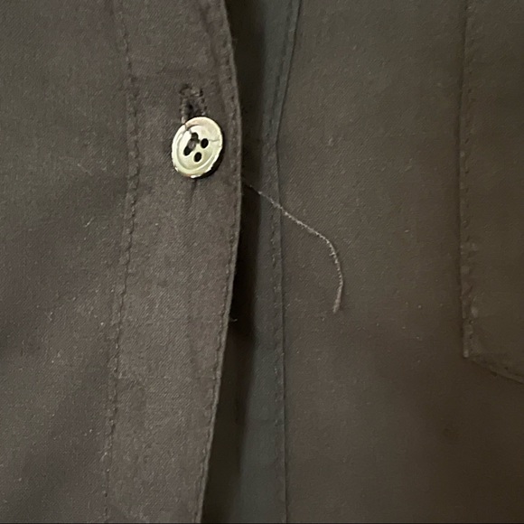 James Perse Slub Side Panel Button Front Shirt in Black Size 2 - Picture 6 of 14